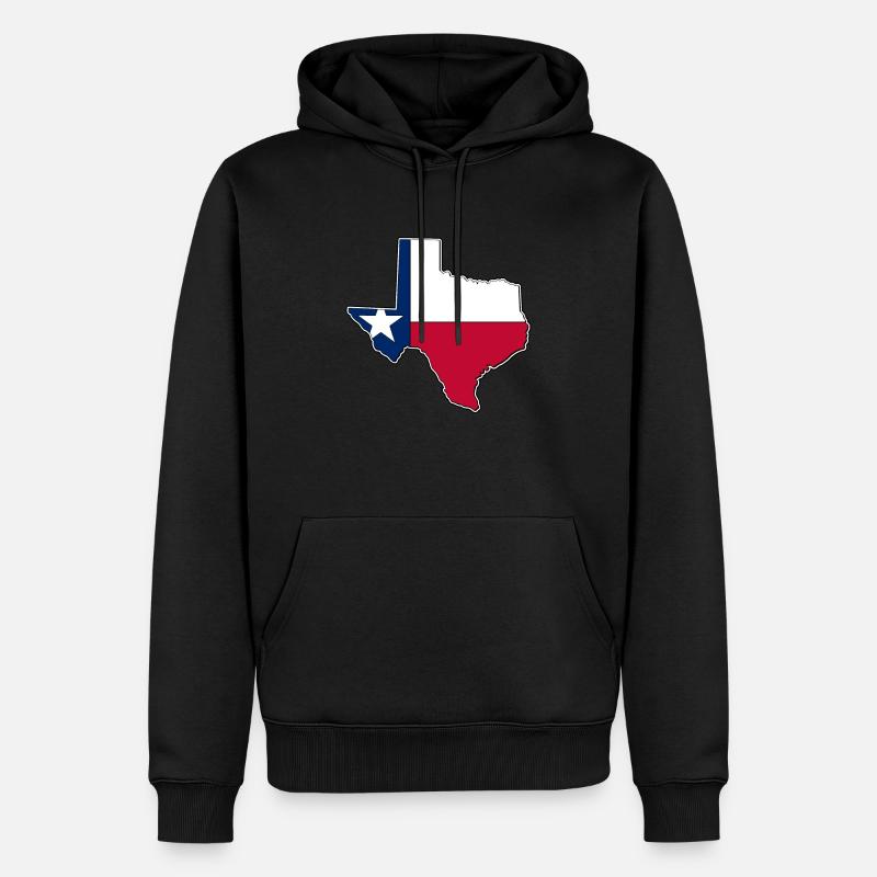 Drapeau du Texas - Sweat à capuche Premium bio Homme - noir