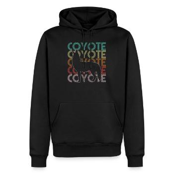 Kojote - Männer Premium Bio Hoodie - Schwarz - Vorne - Nico (187cm)