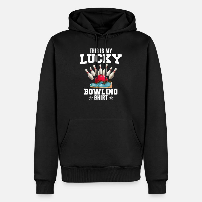 Bowling Glück Geschenk - Männer Premium Bio Hoodie - Schwarz
