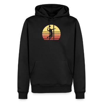 Volleyball Vintage - Sweat à capuche Premium bio Homme - noir - Devant - Nico (187cm)