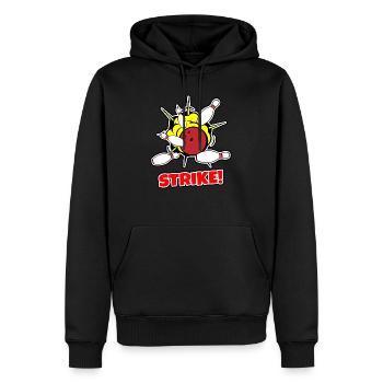 Bowling - Men’s Premium Organic Hoodie - black - Front - Nico (187cm)