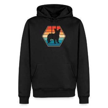 Bulldog français - Sweat à capuche Premium bio Homme - noir - Devant - Nico (187cm)