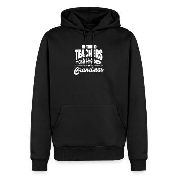 Grand-mère Enseignant Grand-mère Pensionné Cadeau - Sweat à capuche Premium bio Homme - noir - Devant - Nico (187cm)