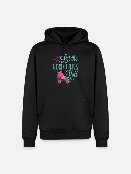 Roller skates retro - Men’s Premium Organic Hoodie - black