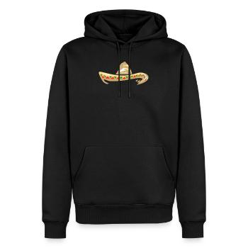 Chapeau chapeau de paille Mexique - Sweat à capuche Premium bio Homme - noir - Devant - Nico (187cm)