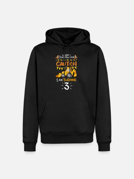 3rd birthday excavator - Men’s Premium Organic Hoodie - black