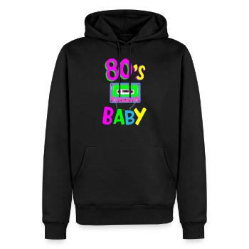 80er Jahre - Männer Premium Bio Hoodie - Schwarz - Vorne - Nico (187cm)