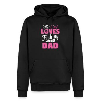 Fille pêchant amour enfant - Sweat à capuche Premium bio Homme - noir - Devant - Nico (187cm)