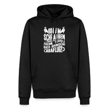 Mechaniker KFZ Auto Werkstatt - Männer Premium Bio Hoodie - Schwarz - Vorne - Nico (187cm)