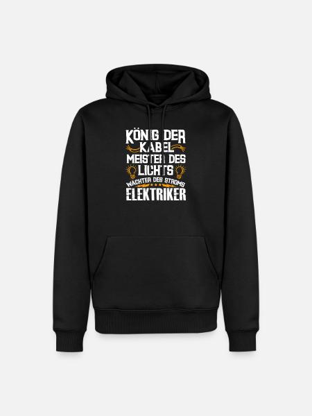 Elektriker Handwerker Strom Steckdose - Männer Premium Bio Hoodie - Schwarz