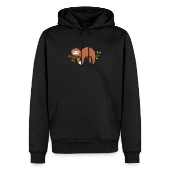 Tee - Männer Premium Bio Hoodie - Schwarz - Vorne - Nico (187cm)