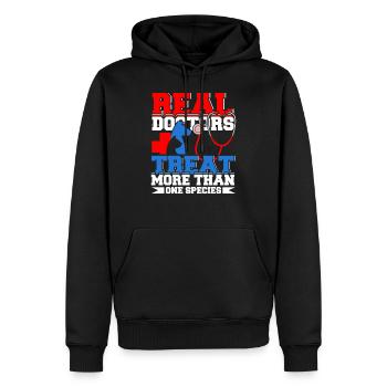 Real Doctors Veterinarian Vet Surgeon Profession - Men’s Premium Organic Hoodie - black - Front - Nico (187cm)