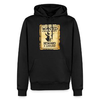 Wanted - Gesucht - Männer Premium Bio Hoodie - Schwarz - Vorne - Nico (187cm)