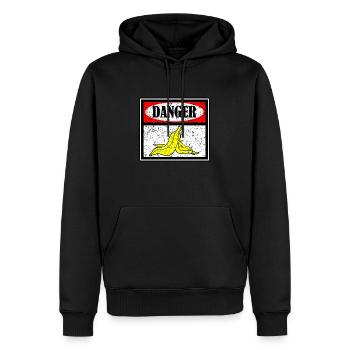 Danger Slippery Banana Banane - Männer Premium Bio Hoodie - Schwarz - Vorne - Nico (187cm)