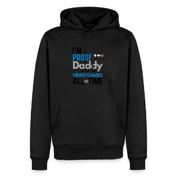 Daddy Videogame Gamer Gaming Gamepad Zocken Zocker - Männer Premium Bio Hoodie - Schwarz - Vorne - Nico (187cm)