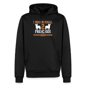 Bulldog français - Sweat à capuche Premium bio Homme - noir - Devant - Nico (187cm)
