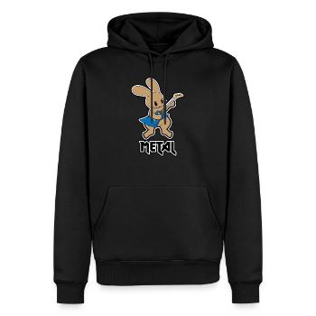 Lapin en métal - Sweat à capuche Premium bio Homme - noir - Devant - Nico (187cm)