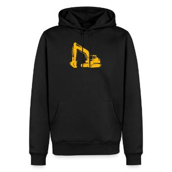 Baggerfahrer Bagger Baustelle - Männer Premium Bio Hoodie - Schwarz - Vorne - Nico (187cm)