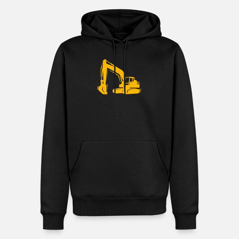 Baggerfahrer Bagger Baustelle - Männer Premium Bio Hoodie - Schwarz