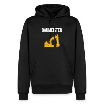 Dragage de pelle de chantier - Sweat à capuche Premium bio Homme - noir - Devant - Nico (187cm)