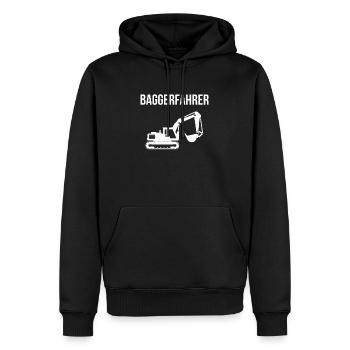 Baggerfahrer Bagger fahren Beruf - Männer Premium Bio Hoodie - Schwarz - Vorne - Nico (187cm)
