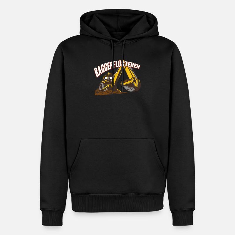 Baggerflüsterer Bagger Baggern Baggerfahrer - Männer Premium Bio Hoodie - Schwarz