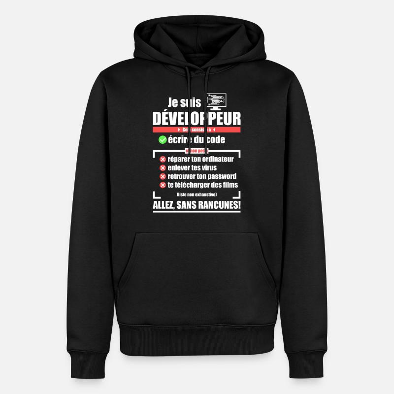 I am a developer - Men’s Premium Organic Hoodie - black