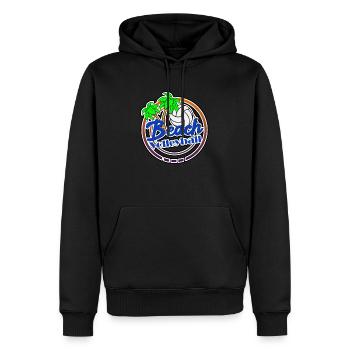 Beach volley plage plage - Sweat à capuche Premium bio Homme - noir - Devant - Nico (187cm)