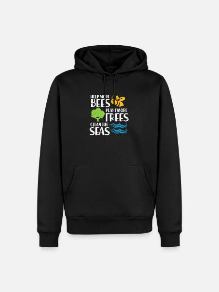 Nature Conservation Environmental Protection Nature Bees Gift - Men’s Premium Organic Hoodie - black