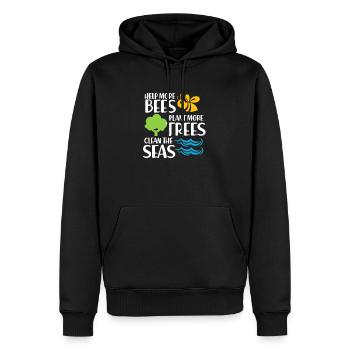 Protection de l’environnement - Sweat à capuche Premium bio Homme - noir - Devant - Nico (187cm)