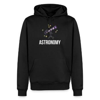 Astronomie - Sweat à capuche Premium bio Homme - noir - Devant - Nico (187cm)