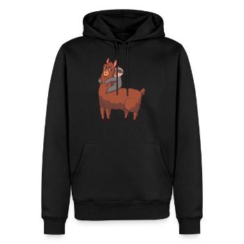 Lama Sloth - Sweat à capuche Premium bio Homme - noir - Devant - Nico (187cm)