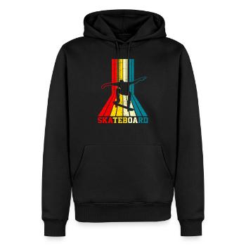 Vintage Skateboard - Männer Premium Bio Hoodie - Schwarz - Vorne - Nico (187cm)