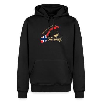 Drapeau de la Norvège cadeau d'orange ange - Sweat à capuche Premium bio Homme - noir - Devant - Nico (187cm)