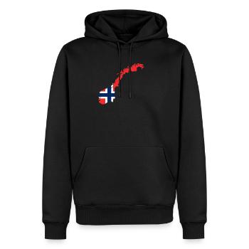 Drapeau de voyage en Norvège - Sweat à capuche Premium bio Homme - noir - Devant - Nico (187cm)