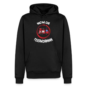 nachwuchs feuerwehrmann Geschenk feuerwehr - Männer Premium Bio Hoodie - Schwarz - Vorne - Nico (187cm)