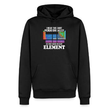 Tableau périodique de chimie - Sweat à capuche Premium bio Homme - noir - Devant - Nico (187cm)