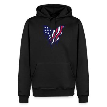 foulard americain drapeau 0 - Sweat à capuche Premium bio Homme - noir - Devant - Nico (187cm)