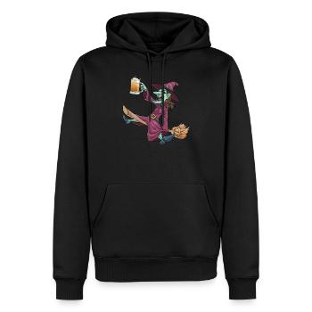 Drunk Witch Halloween - Men’s Premium Organic Hoodie - black - Front - Nico (187cm)