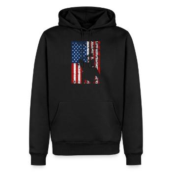 Bouledogue Français USA Drapeau Amour Cadeau - Sweat à capuche Premium bio Homme - noir - Devant - Nico (187cm)