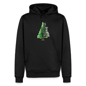 forêt - Sweat à capuche Premium bio Homme - noir - Devant - Nico (187cm)