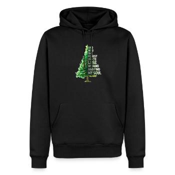 Forest Camping Tree Fir Nature Gift - Men’s Premium Organic Hoodie - black - Front - Nico (187cm)