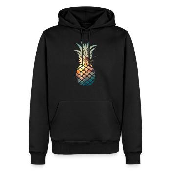 Hawaiianische Ananas - Männer Premium Bio Hoodie - Schwarz - Vorne - Nico (187cm)