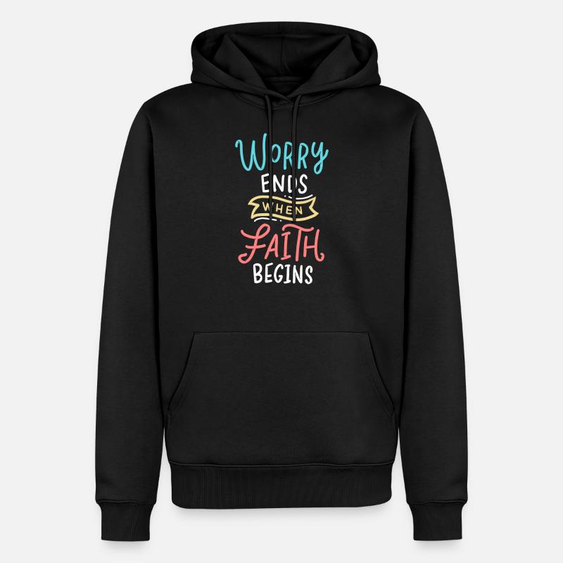 Citation chrétienne - Sweat à capuche Premium bio Homme - noir