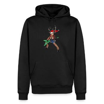 Renne de Noël Rock - Sweat à capuche Premium bio Homme - noir - Devant - Nico (187cm)