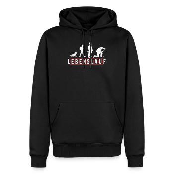 Curriculum vitae évolution des pompiers - Sweat à capuche Premium bio Homme - noir - Devant - Nico (187cm)