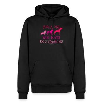 formateur chien - Sweat à capuche Premium bio Homme - noir - Devant - Nico (187cm)