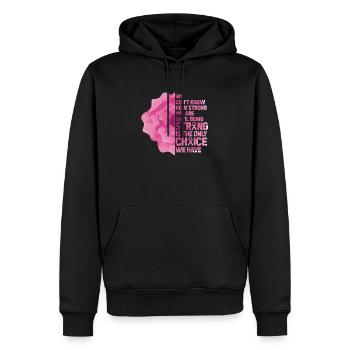 Brustkrebs - Männer Premium Bio Hoodie - Schwarz - Vorne - Nico (187cm)
