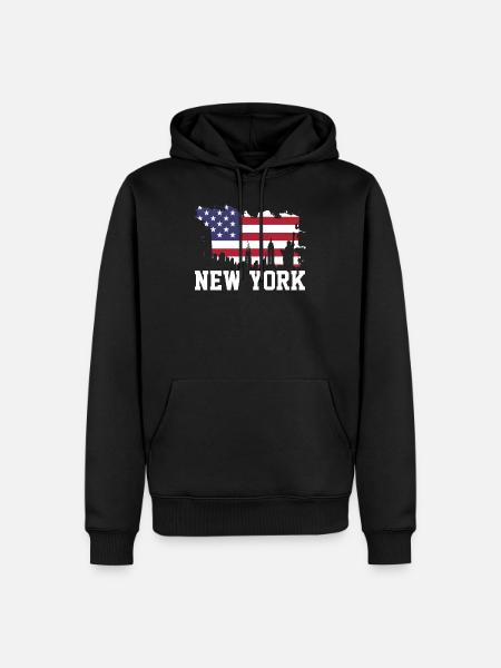 New York USA - Men’s Premium Organic Hoodie - black