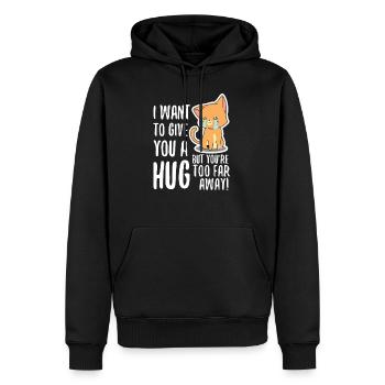 Niedlich zu weit weg für ein Umarmungsgeschenk - Männer Premium Bio Hoodie - Schwarz - Vorne - Nico (187cm)